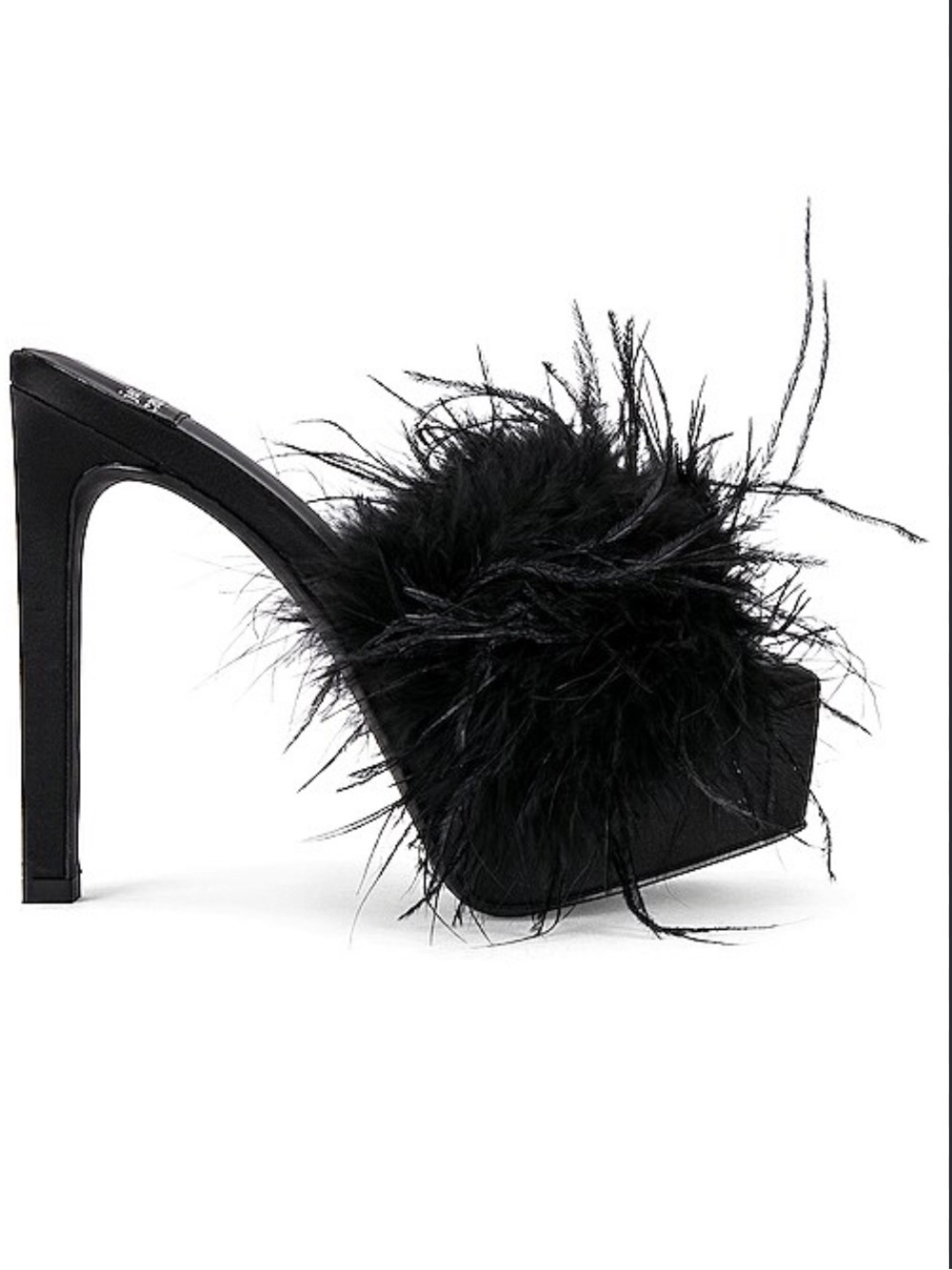 Jeffrey Campbell Infatuate Platform Mule in Black
Satin Feather Platform